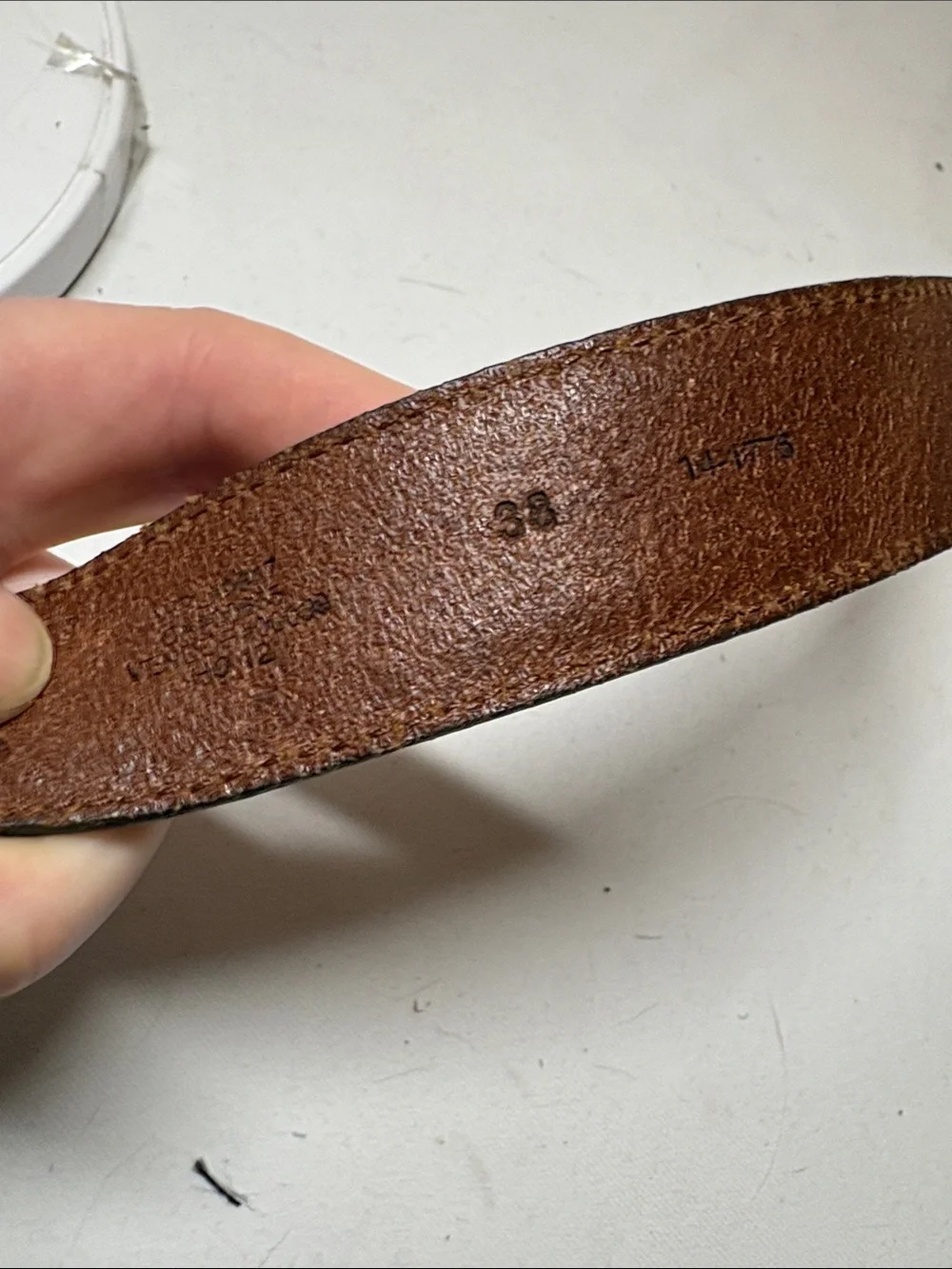 Eddie Bauer Brown Leather Belt Size 38